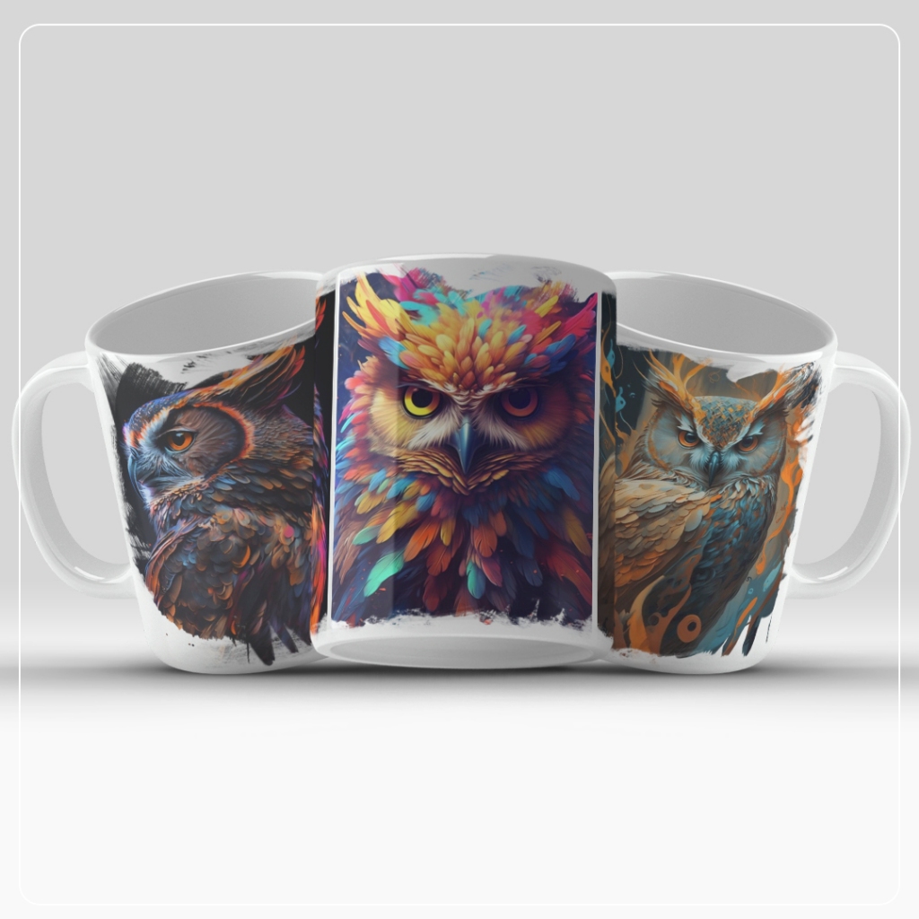 Caneca de Porcelana Coruja – Sabedoria e Estilo em Cada Gole! ( 64 )