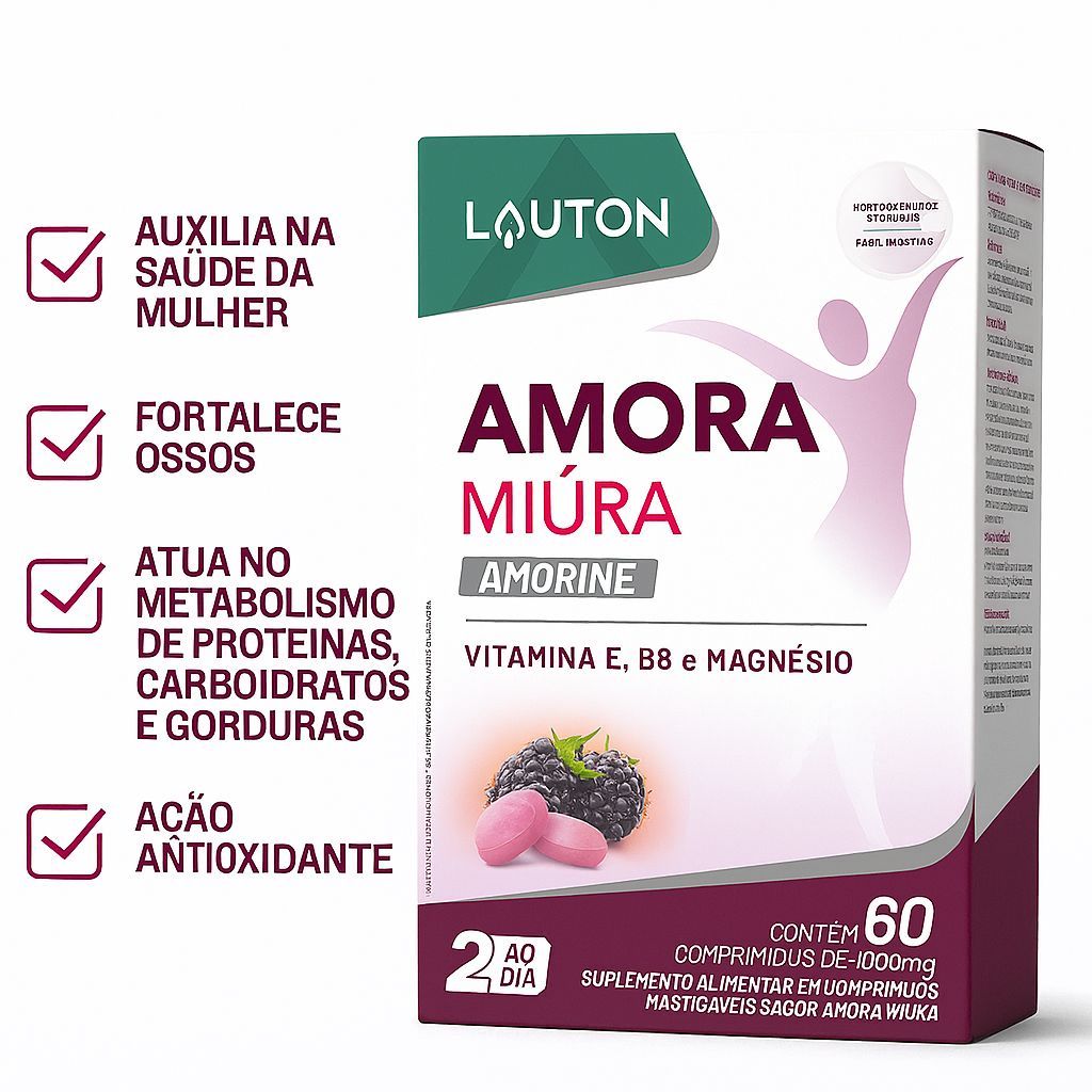 Amora Miúra Amorine - 60 Comprimidos Mastigáveis Lauton