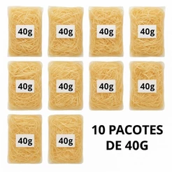 Palha decorativa Natural - 10 pacotes de 40g CADA - Ideal para floricultura e lojas de presentes