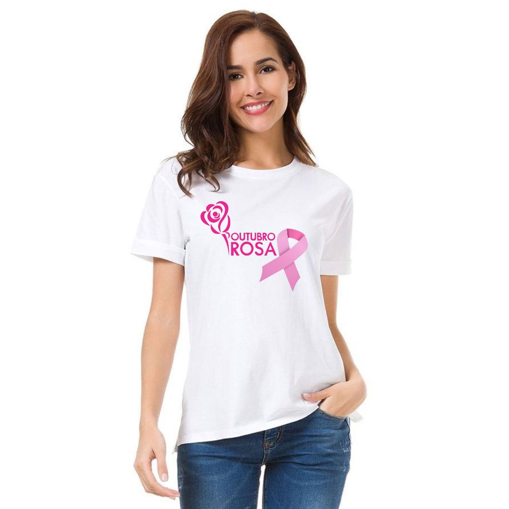 Blusa T-shirt Camiseta OUTUBRO ROSA — imagem 2 de 2