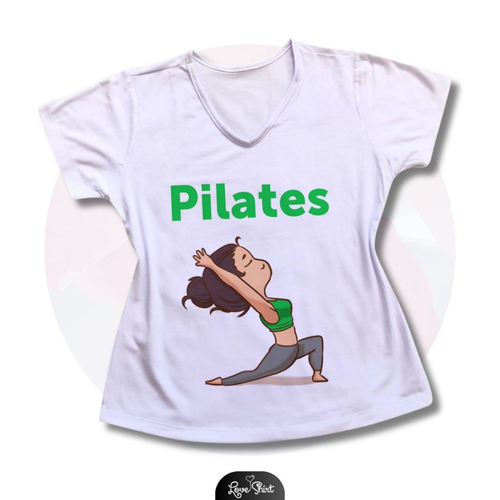 Camisa blusinha blusa pilates/AMO PILATES/TERAPIA/EQUILIBRIO em Oferta na Shopee