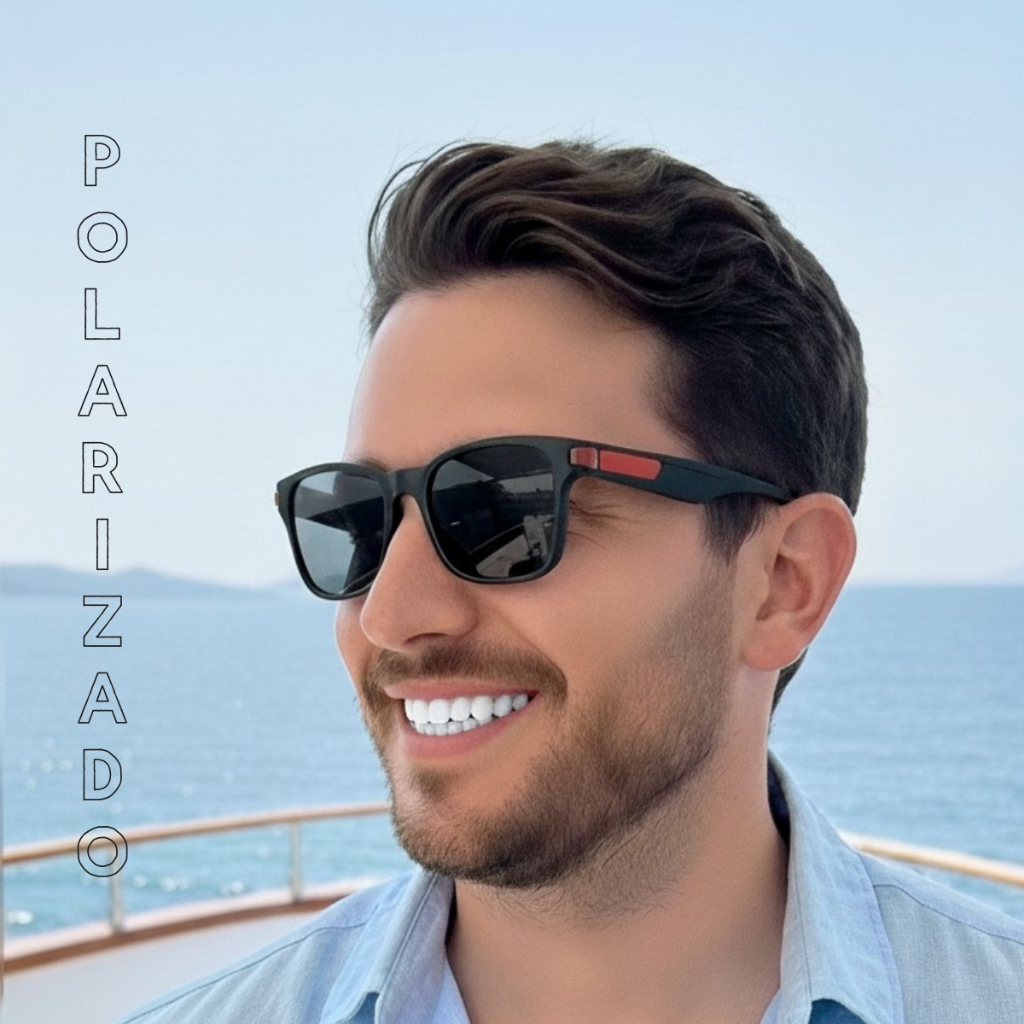 Óculos masculino polarizado com proteção uv400 estilo esportivo