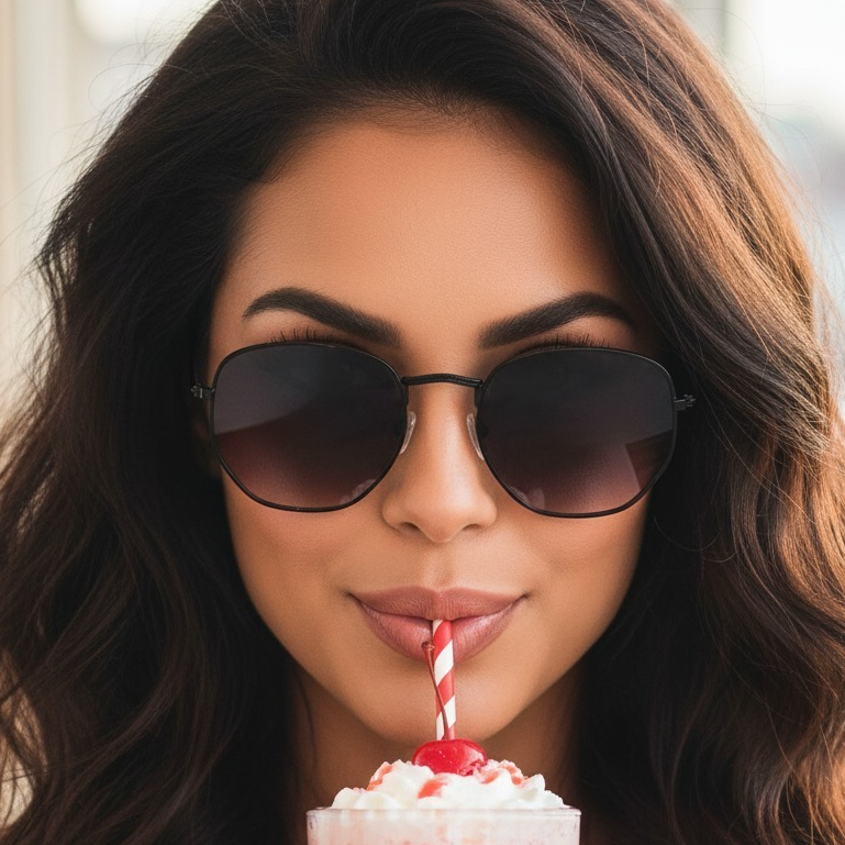 Óculos De Sol De Sol Unissex Hexagonal Com Lentes Lisas Estilo Aviador Vintage em Oferta na Shopee