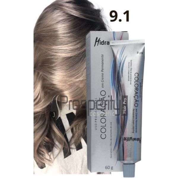 Tinta 9.1 Loiro Muito Claro Acinzentado Tintura Profissional 60 g Mairibel em Oferta na Shopee