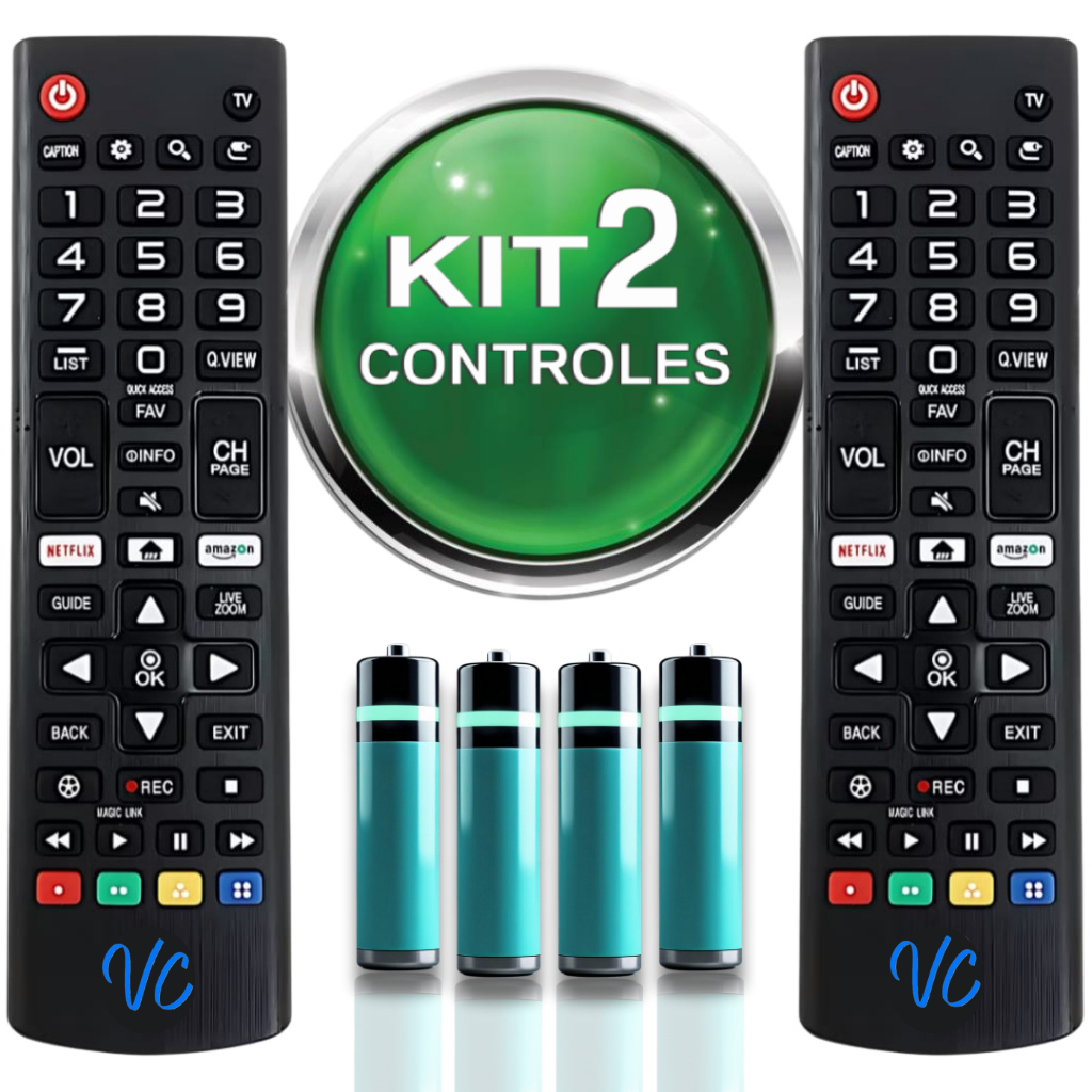 KIT Controle remoto para TV LG Smart Compatível LCD LED HDTV UHD OLED 3D 4K