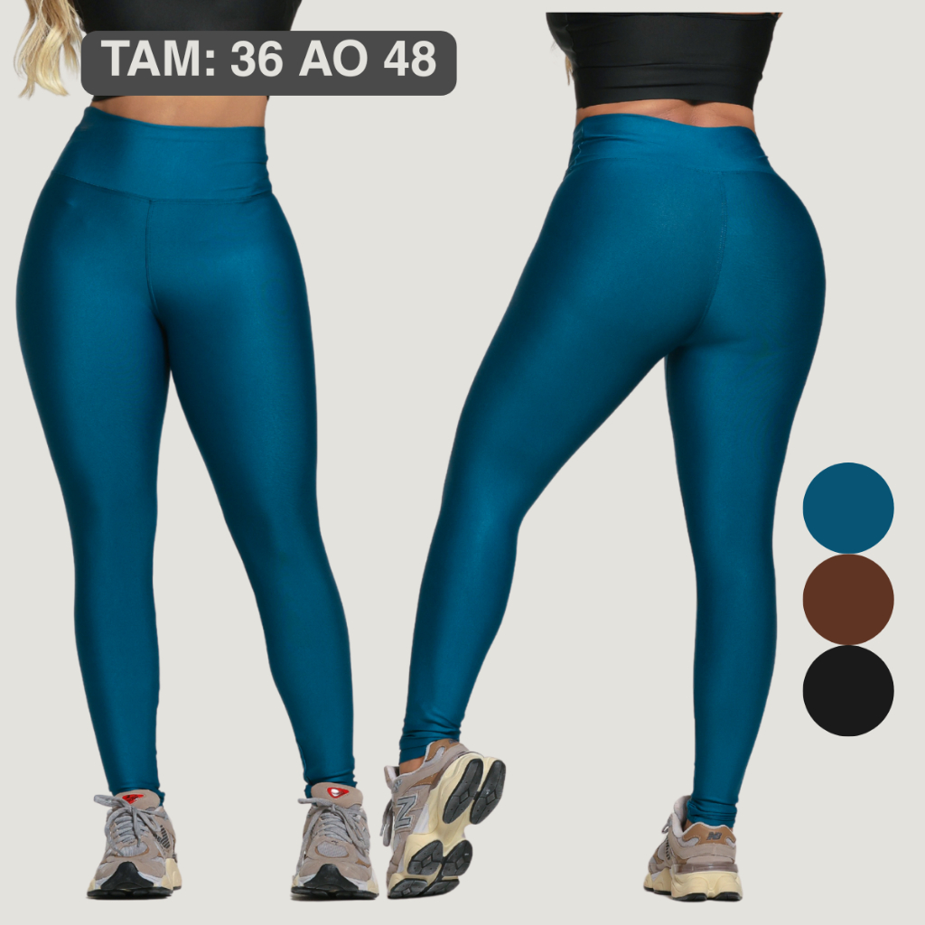 Legging Fitness Feminina Cós Alto Compressão Modeladora 36 ao 46