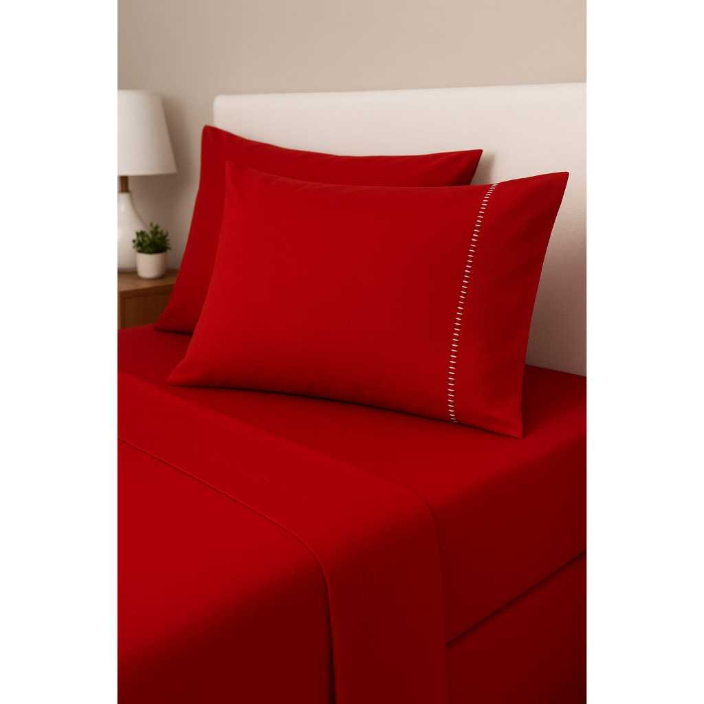 Jogo de Lençol 03 Peças 400 Fios Cama Tamanho Casal Queen Solteiro e King Micropercal Ponto Palito