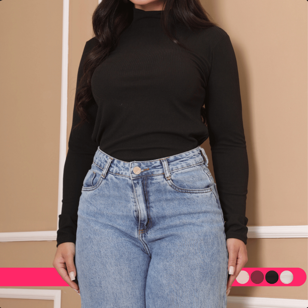 Blusa Feminina Segunda Pele Gola Alta Manga Comprida em Oferta na Shopee