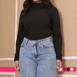 Blusa Feminina Segunda Pele Gola Alta Manga Comprida