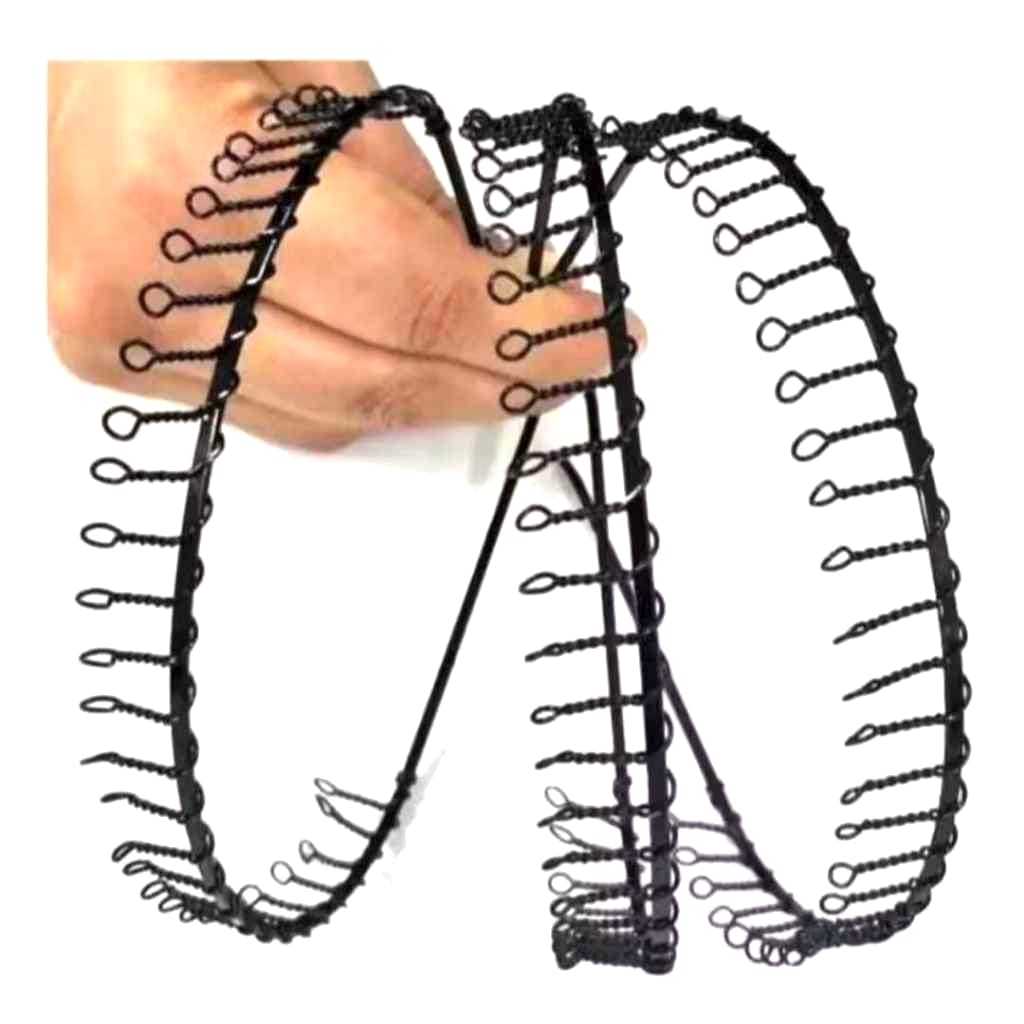 Kit 3 Tiaras De Ferro Arco Diadema Masculina Metal Arquinho Dentinhos