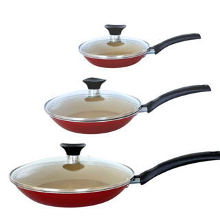 Jogo de Frigideiras Tramontina 3pçs Turim Antiaderente Com Tampa 16/20/24 em Oferta na Shopee