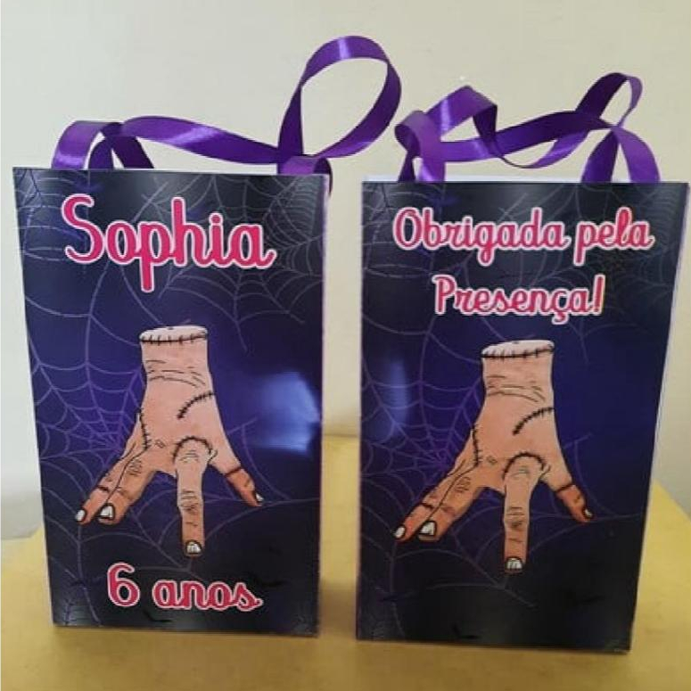 Sacolinha Surpresa Wandinha Personalizada Lembrancinha para Festa Aniversário Infantil