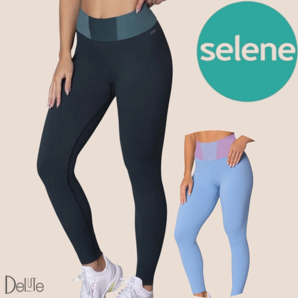 Legging sem costura Selene cintura alta fitness respiravel para treino em Oferta na Shopee