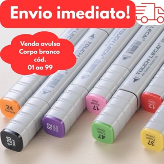 Caneta Marcadora Touch Corpo Branco – Design Diferenciado e Sofisticado/ Cód. 01 ao 99. em Oferta na Shopee