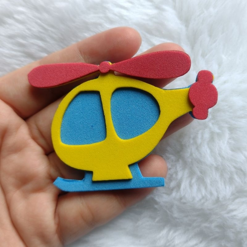 Aplique EVA Helicóptero 6cm – Decoração Festa Infantil, Bolo Fake, Artesanato, scrapbook e Recursos Pedagógicos