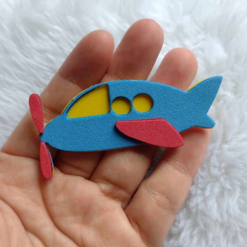 Aplique EVA Aviãozinho 6cm – Decoração Festa Infantil, Bolo Fake, Artesanato, scrapbook e Recursos Pedagógicos