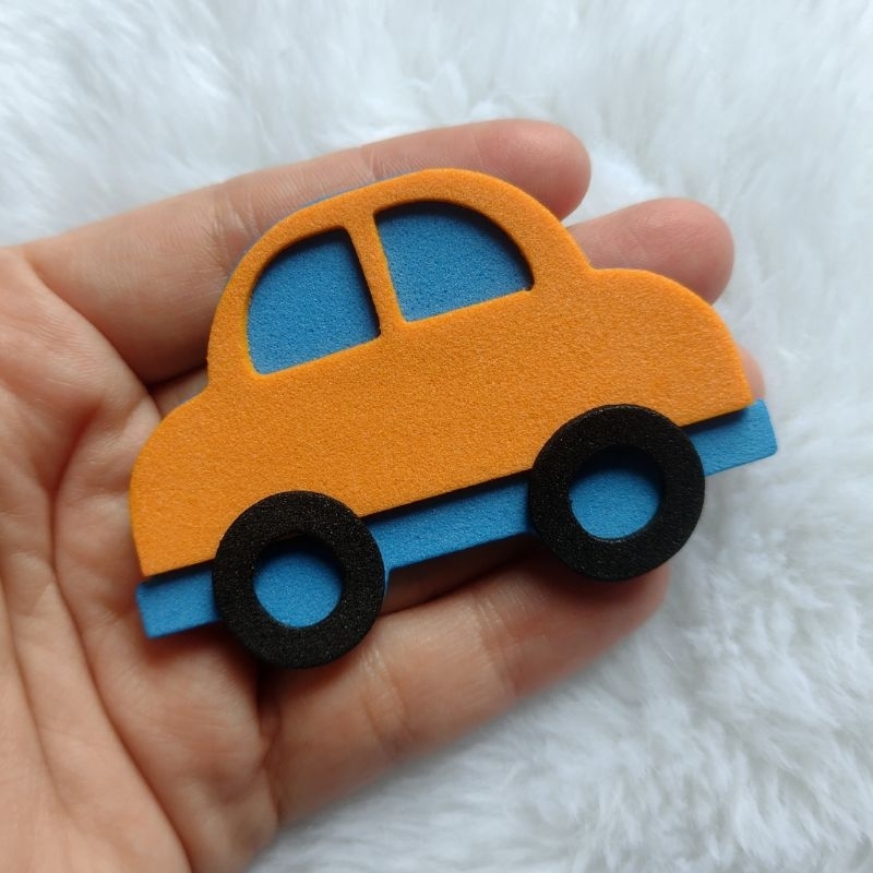 Aplique EVA Carro 6cm – Decoração Festa Infantil, Bolo Fake, Artesanato, scrapbook e Recursos Pedagógicos
