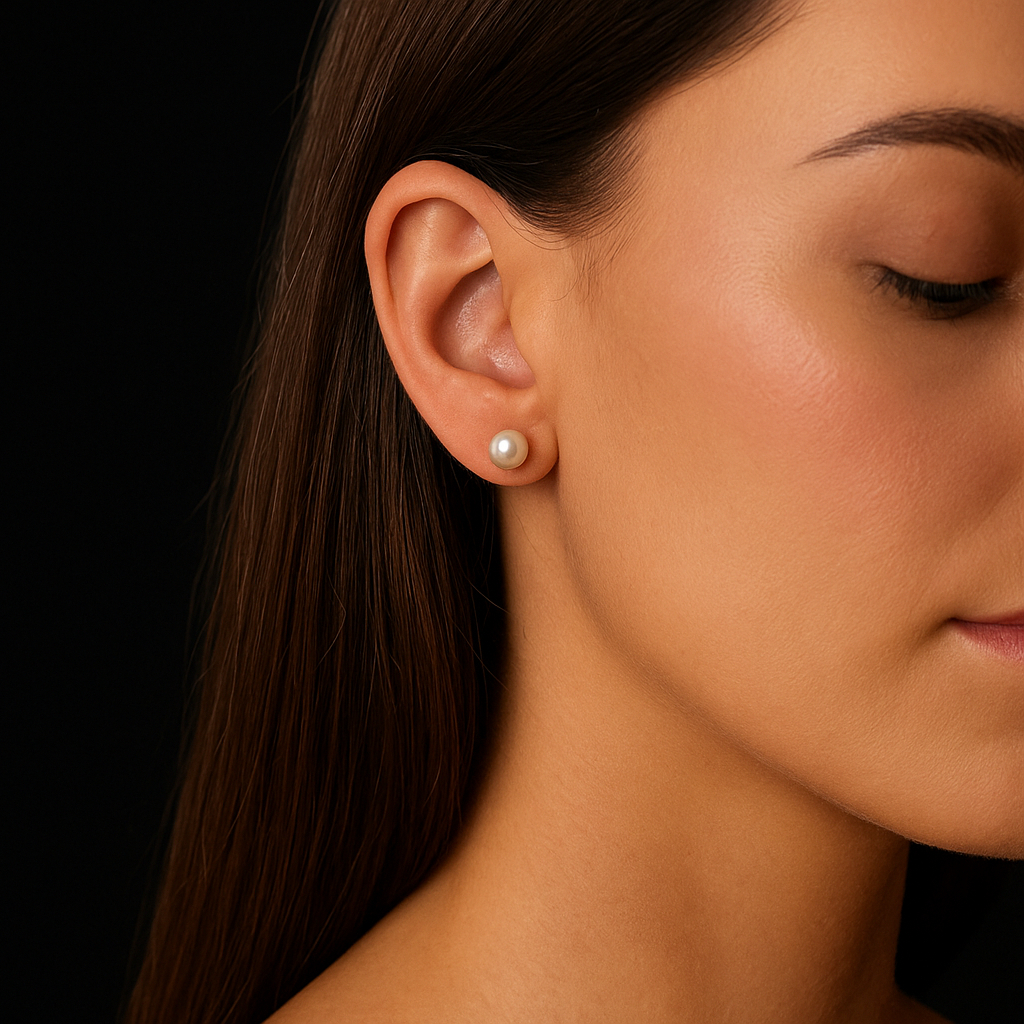 Brinco Pérola 5mm Banho Ouro 18k Karinay Semijoia Elegante e Delicado