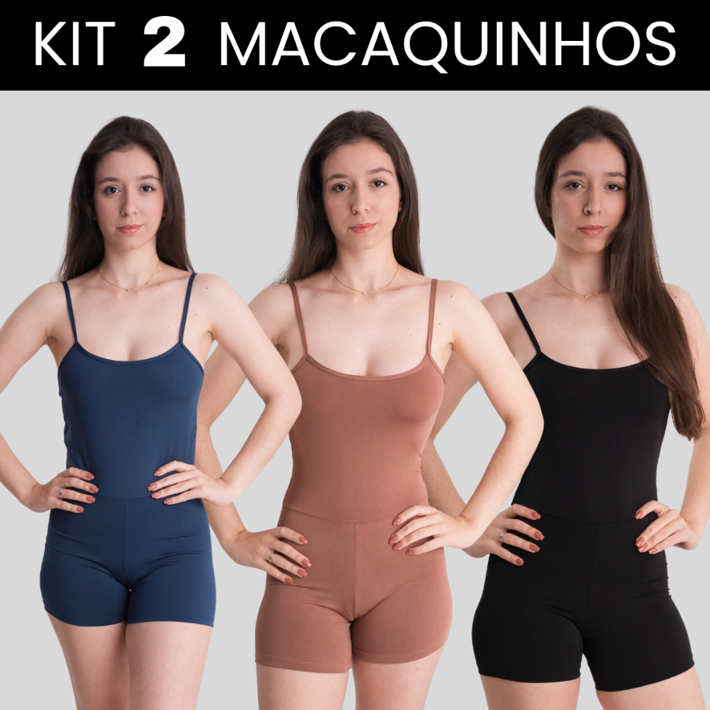 Kit 2 Macaquinho Fitness Blackout Alcinha Slim Zero Transparência Academia Macacão Crossfit
