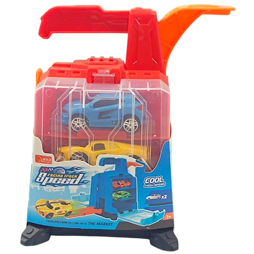 Pista de Carrinhos com 2 Veículos Maleta Portátil Infantil - Toys Import J240115