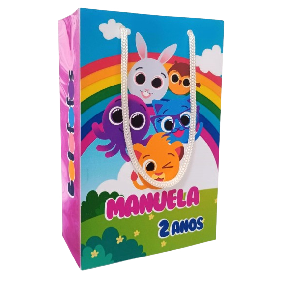 Sacolinha Personalizada Bolofofos Menina 18x12x6cm - Lembrancinha para Festa de Aniversário | Sacola