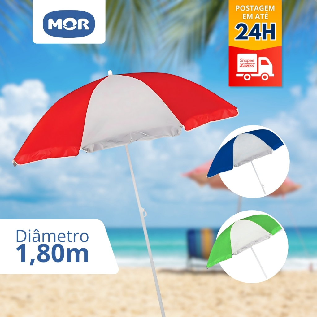 Guarda Sol Praia Gigante 1,80m Piscina E Pesca Proteção UV Mor
