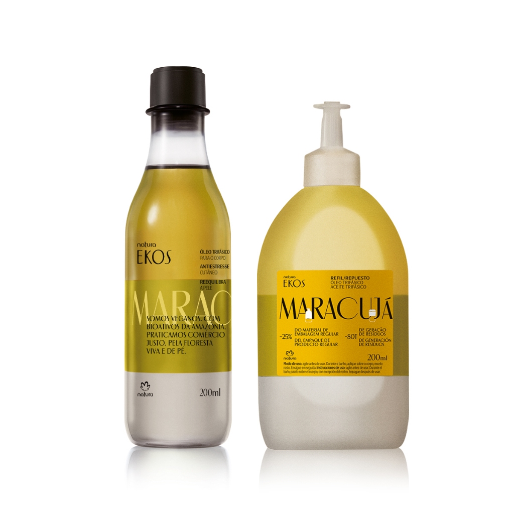Kit Óleo Trifásico Desodorante Corporal Ekos Maracujá com Refil - Natura