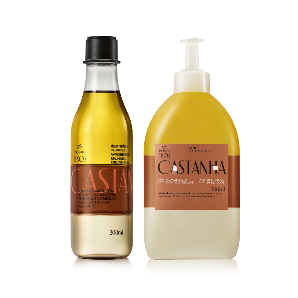 Kit Óleo Trifásico Desodorante Corporal Ekos Castanha com Refil - Natura