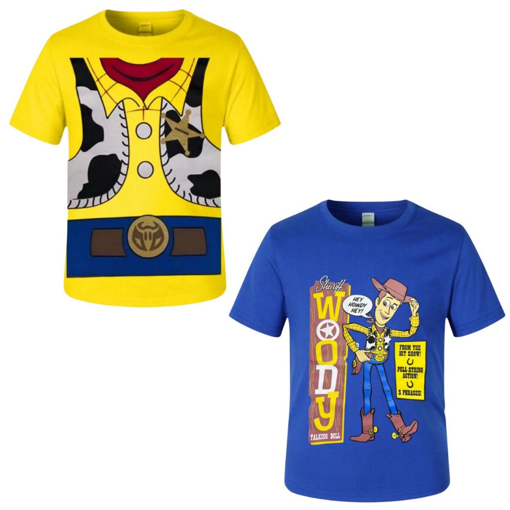 BUZZ WOOD - Camiseta Fantasia Infantil Personagens Meninos Naruto Hulk Homem Aranha Bolofofos Marwel