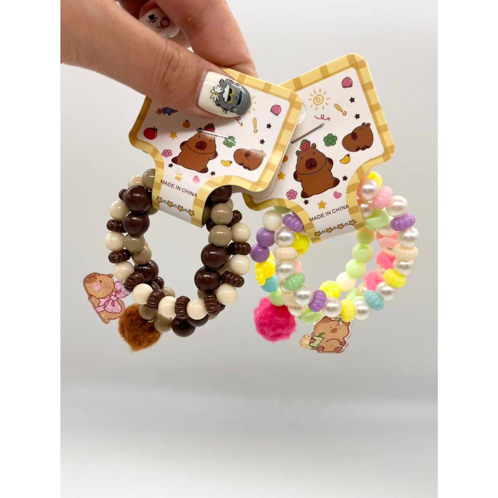 Kit Com 3 Pulseiras Conjunto Para Criança Infantil De Capivara.Cores e Modelos Aleatorios