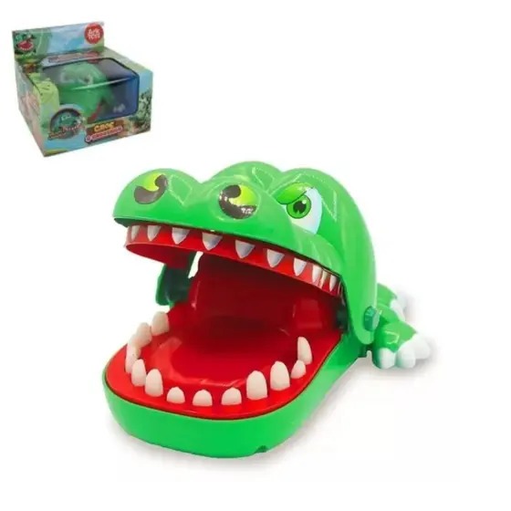 Jogo do Crocodilo Ark Toys Croc Morde Dentes Divertido Infantil Família Desafio Encoste Sem Ser Mordido Brinquedo