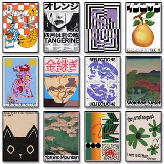 Quadro Abstrato Vintage – Arte em Tela Retro Mid Century para Parede de Sala ou Quarto em Oferta na Shopee