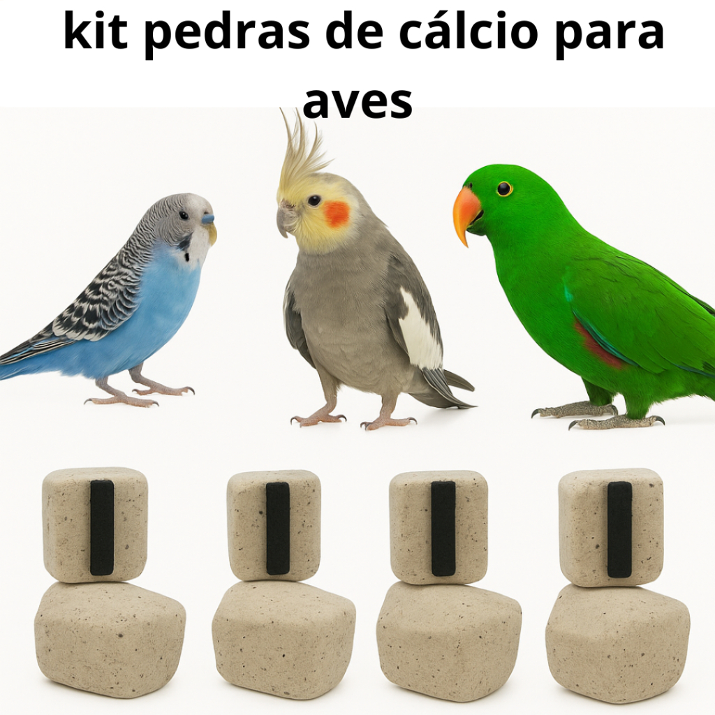 KIT Bloco de Cálcio Nutritivo para Calopsita, Periquito, Agapornis e Aves Ornamentais