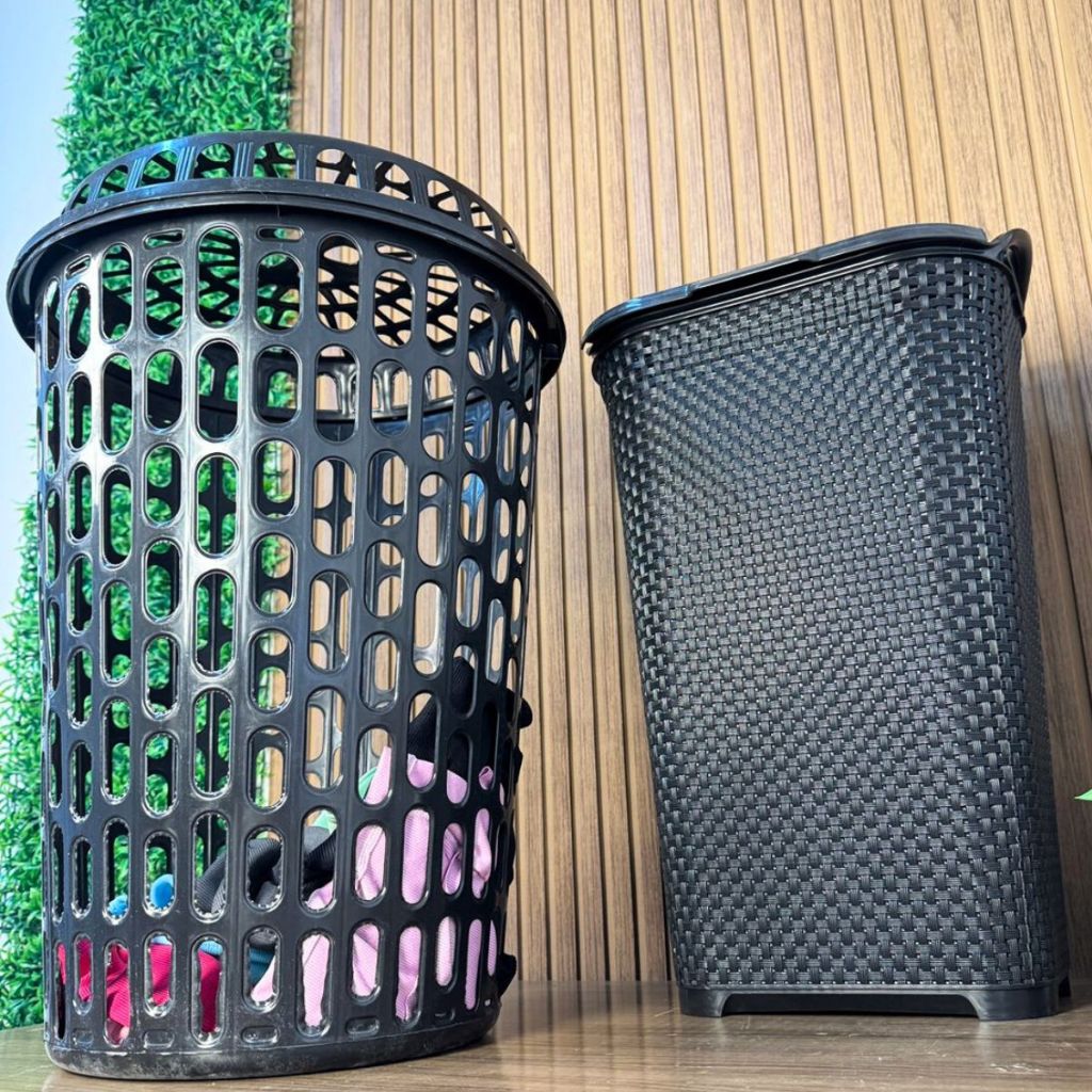 Cesto Balde Telado De Roupa 50 60 litros Organizador Lavanderia com Tampa CONCPT