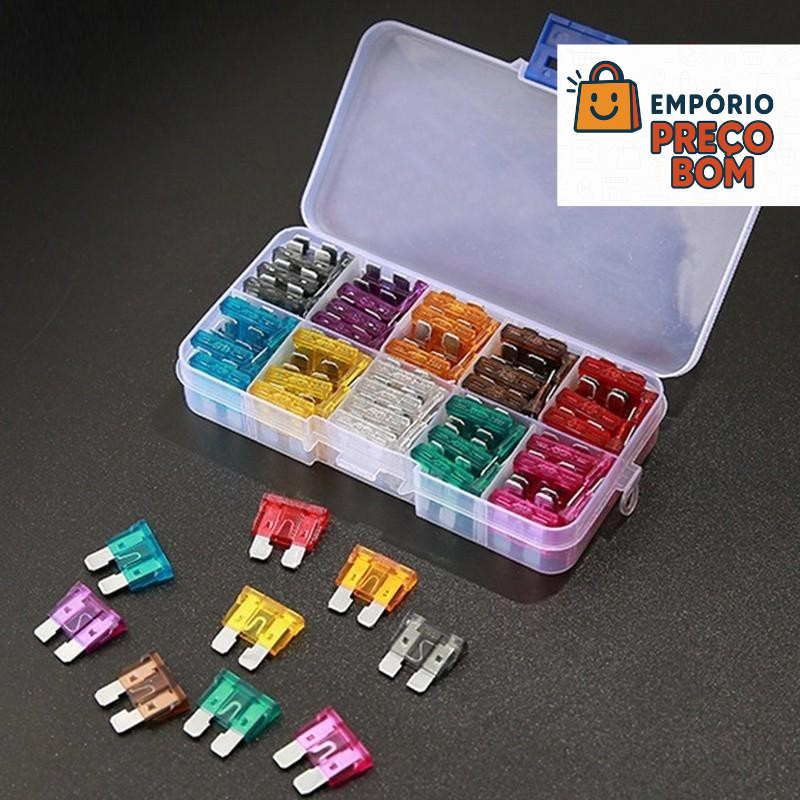 Kit 100 Fusíveis Automotivos 2A a 35A – Tamanho Médio com Caixa Organizadora Carro Moto Caminhão em Oferta na Shopee