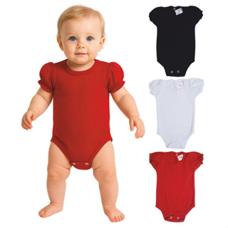 Kit com 3 Body Bebê Infantil - Manga Princesa - 100% Algodão em Oferta na Shopee
