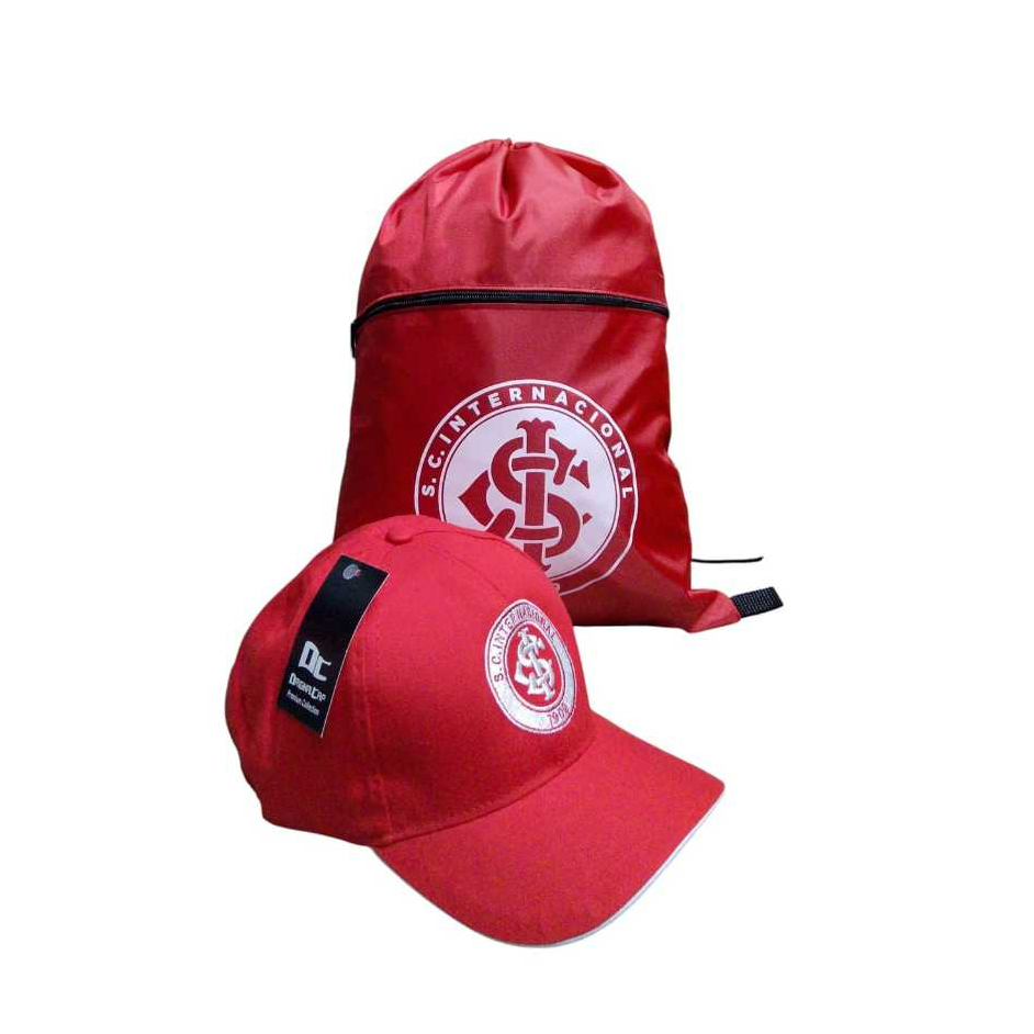 KIT BONÉ MAIS BOLSA DE ACADEMIA DO INTER VERMELHO
