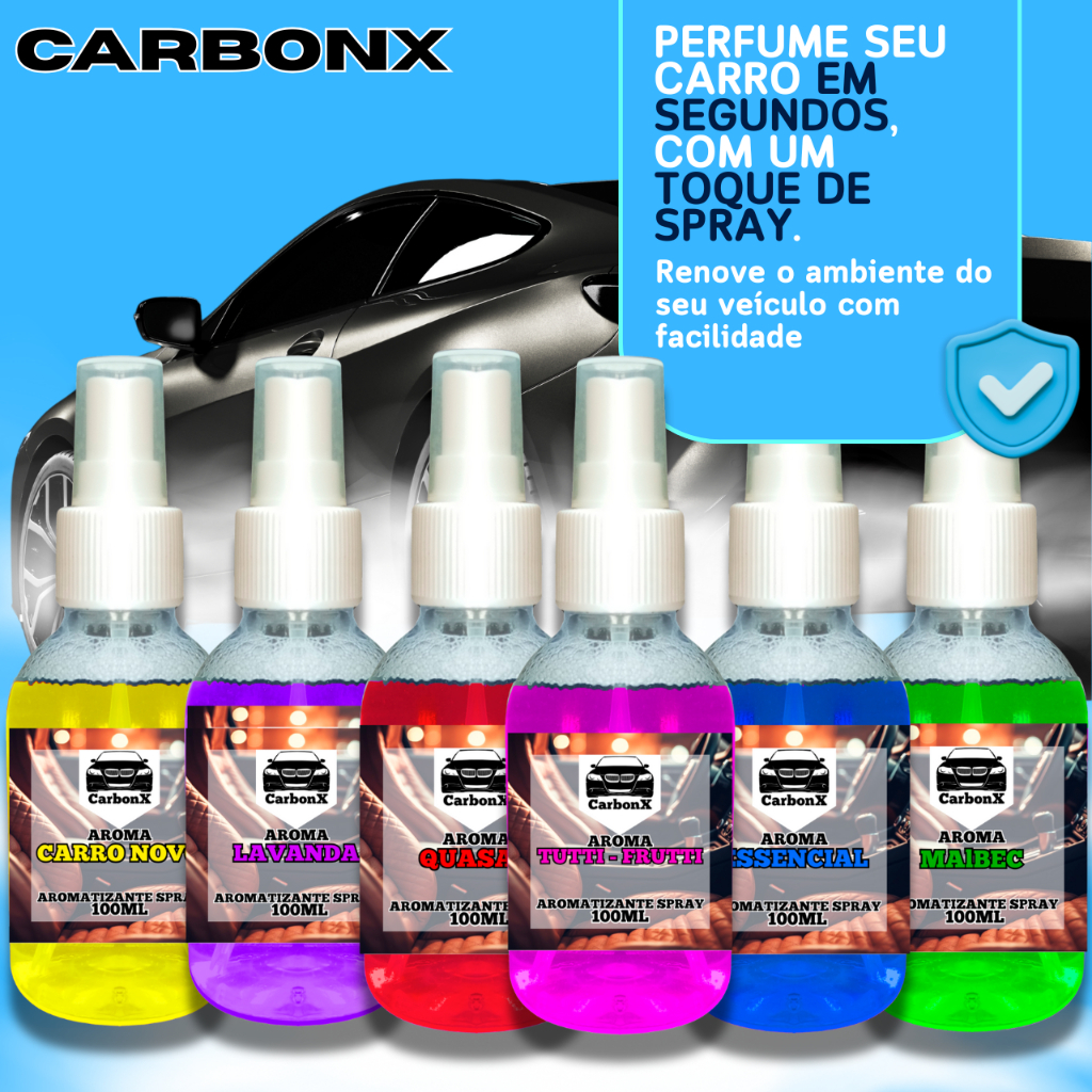 Kit 24, 18, 12, & 6 Cheirinho Spray 100ml para Carro Odorizador e Aromatizante Perfume Automotivo em Oferta na Shopee