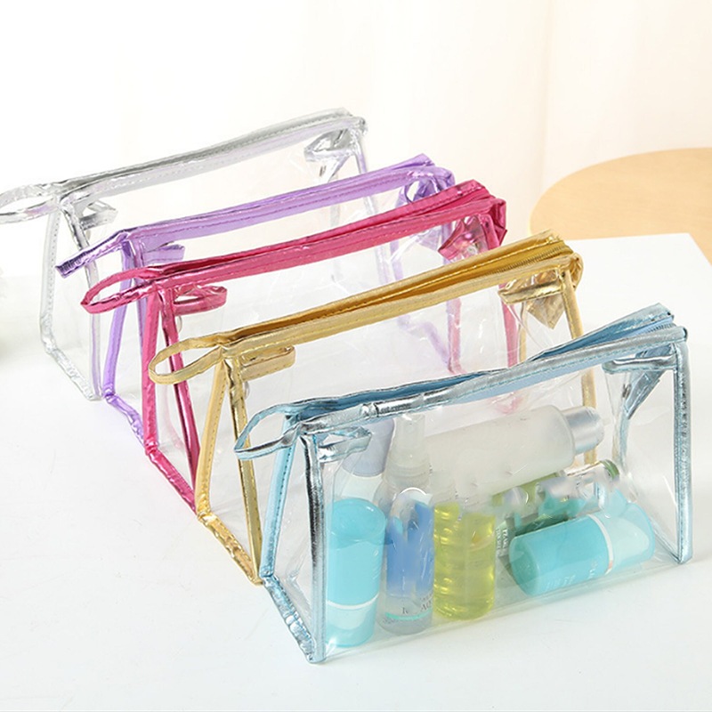 Transparente à prova d'água Pequena Bolsa Organizadora Plástico PVC Viagem Maquiagem com Zíper