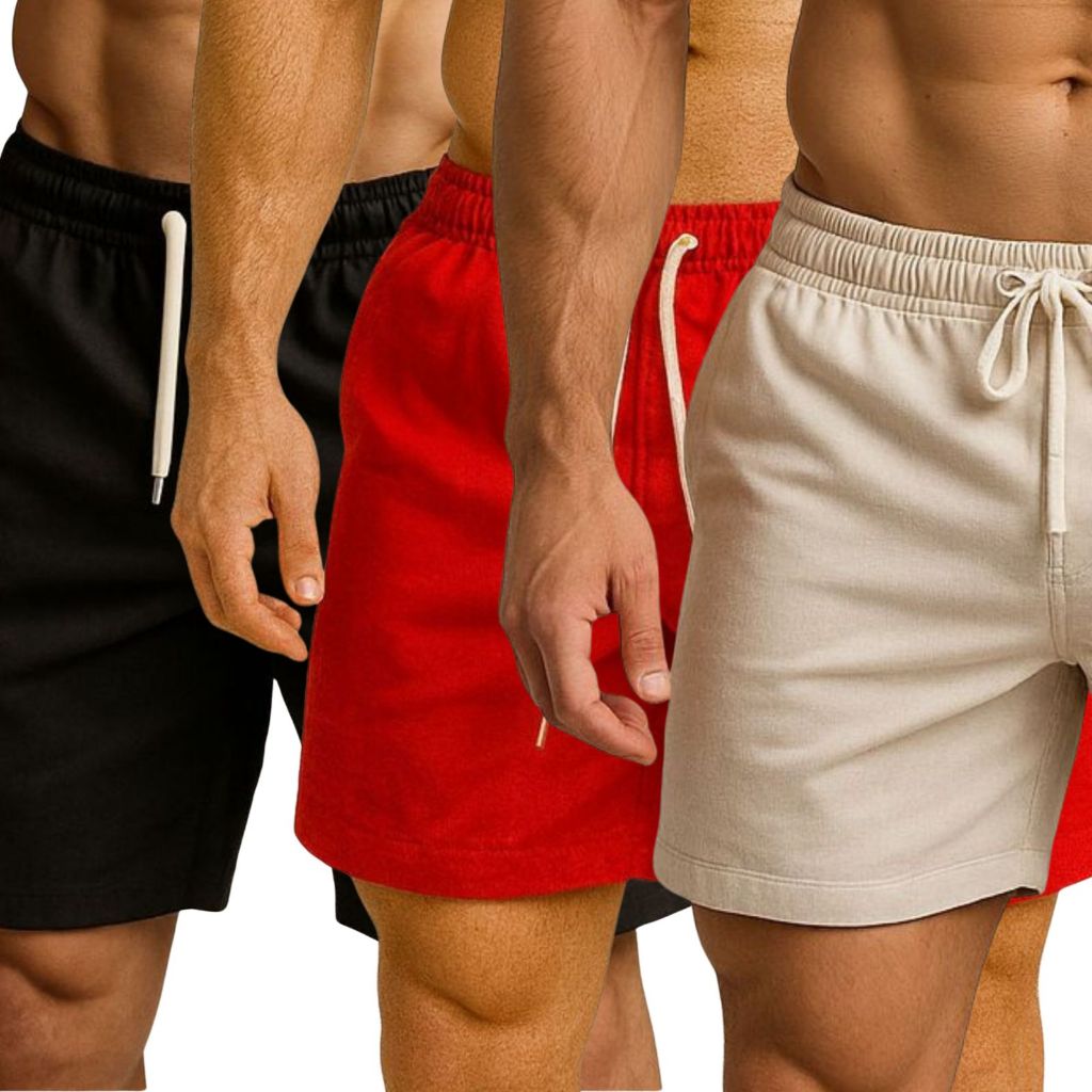 Kit 3 Bermuda Masculina Linho Alta Qualidade Sarja}Mauricinho Estilo Praia Verão Casual Short Calção
