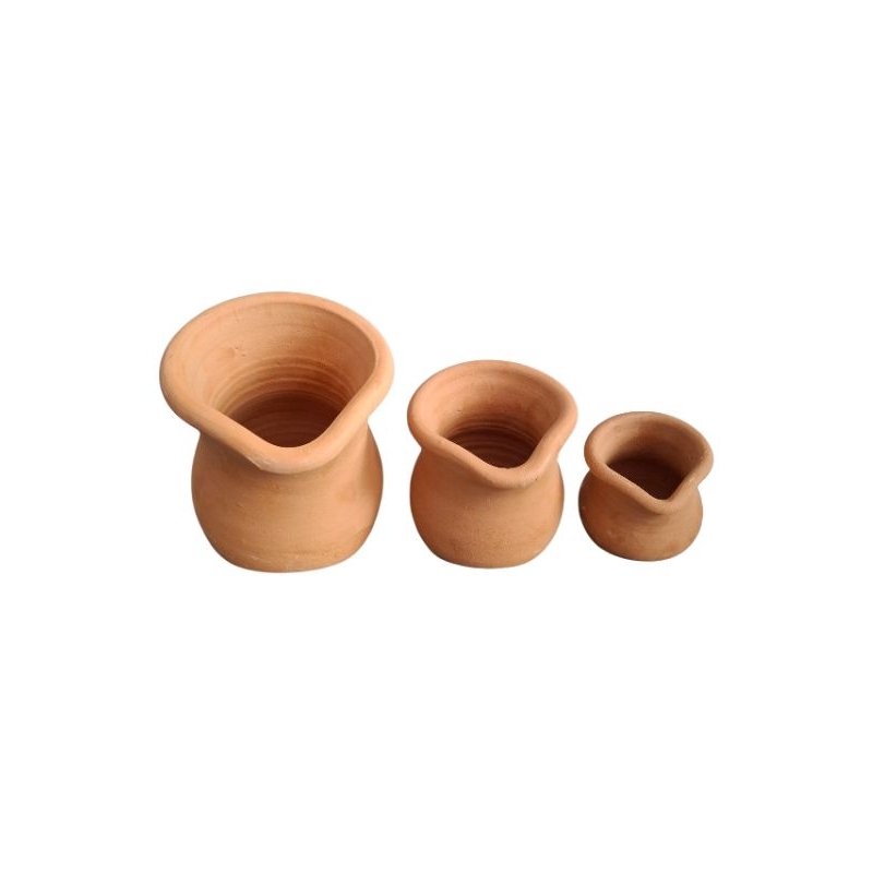 1 kit de 03 jarro de barro/ tamanhos variados PMG/ ideal para suculentas/ decoração jardim