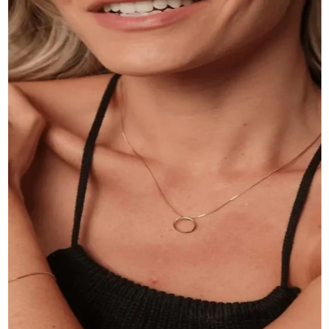 Kit Colar 45cm e Brinco Esfera Vazada Banho Ouro 18k Semijoia Delicado e Elegante