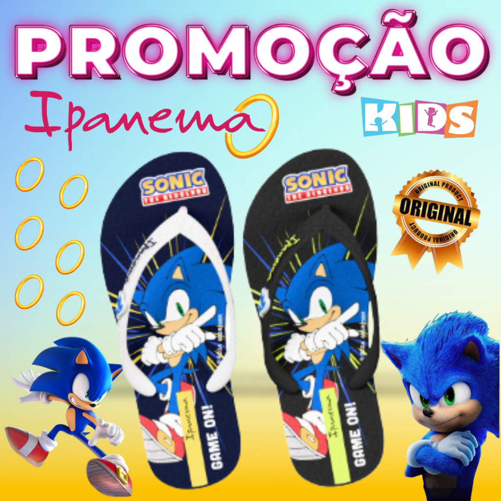 Chinelo Infantil Ipanema - Sonic Lets - ORIGINAL E COM NOTA FISCAL em Oferta na Shopee