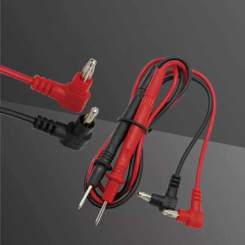 Cabo de Teste Vermelho e Preto para Multímetro Universal Ponta De Prova Pino 90° Cabo