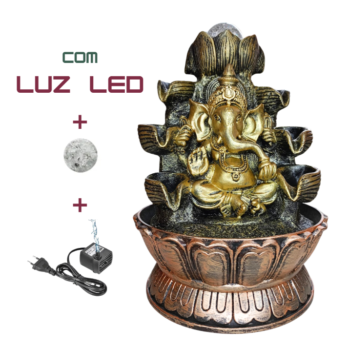 Fonte De Agua Cascata Ganesha Decorativa Harmonia Bem estar Prosperidade Feng Shui em Oferta na Shopee