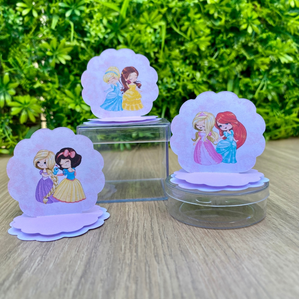 Aplique 3D Princesas aquarela  Tag Personalizada Festa Lembrancinha.