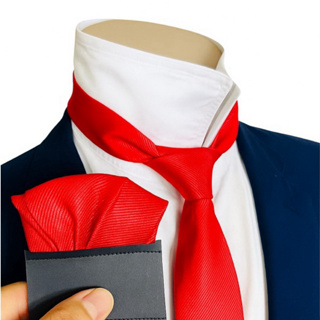 Gravatas com Lenço kit cor Vermelha ENVIO IMEDIATO em Oferta na Shopee