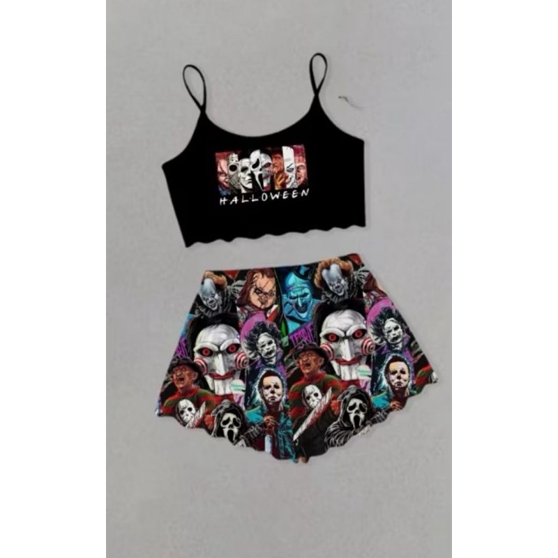 Detalhes do pijama cropped babydoll personagens roupa de dormir carnaval Naruto alien erva