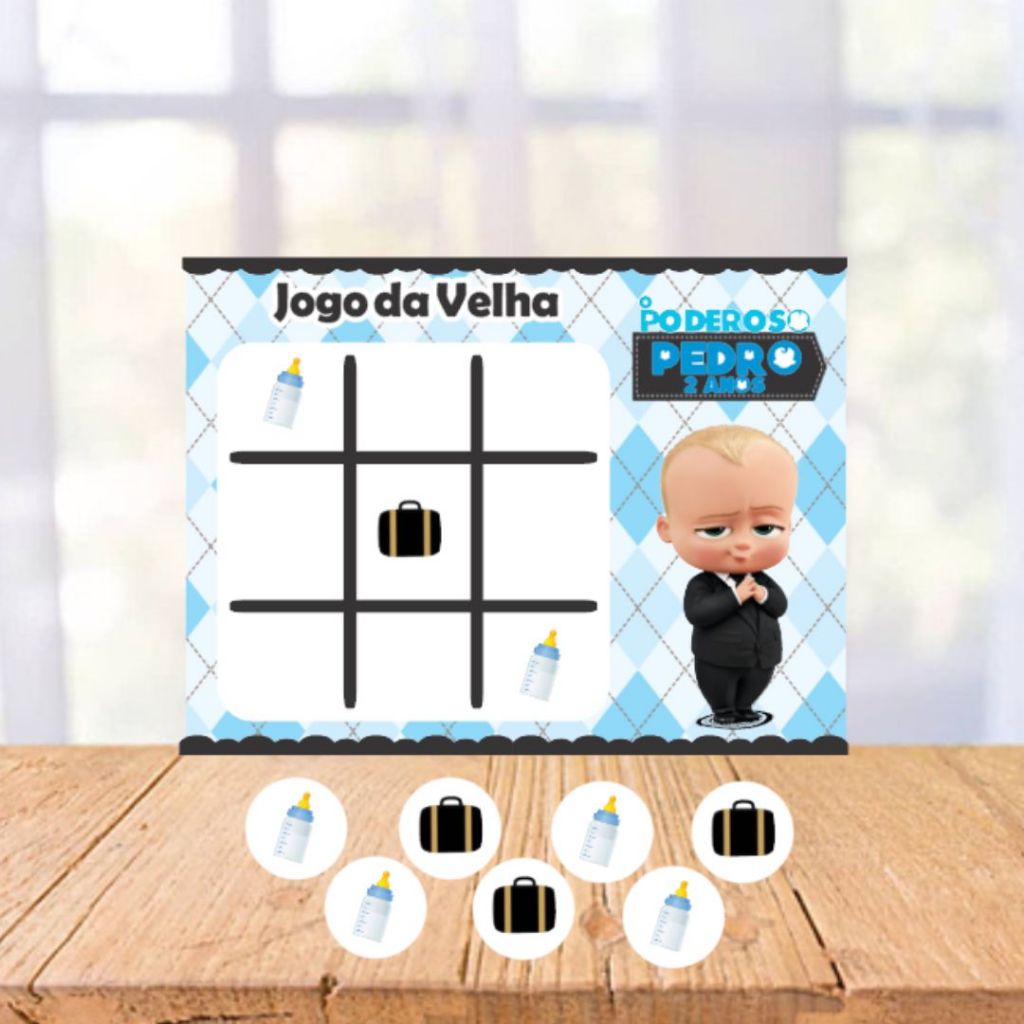 Jogo da Velha O Poderoso Chefinho Lembrancinhas Personalizadas Festa Aniversário Infantil