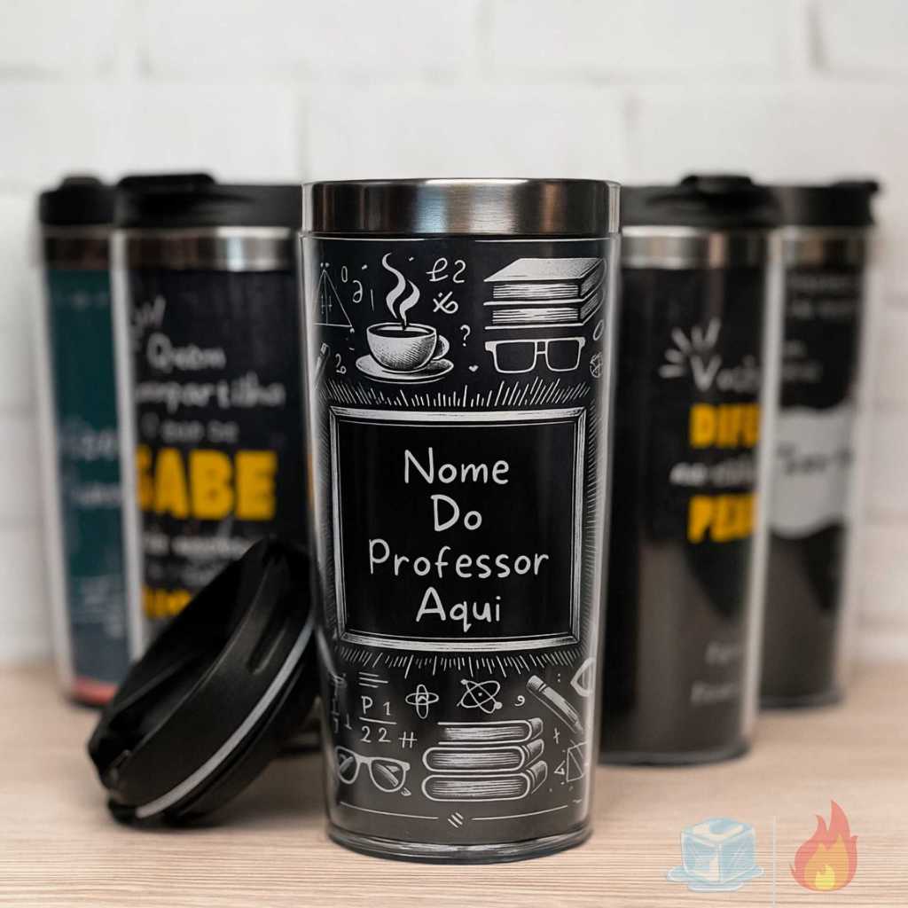 Copo Térmico Personalizado Professores – Presente Criativo 450ml Inox/Acrílico